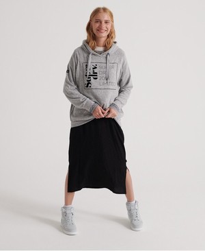 Superdry Supersoft Oversized Graphic Női Kapucnis Pulóver Szürke | ERHFB5978